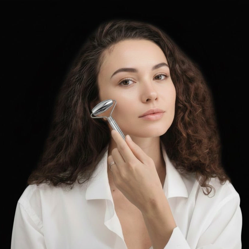 Metal Facial Roller & Gua Sha Tool