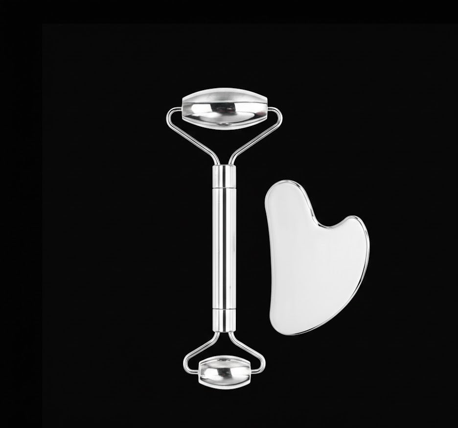 Metal Facial Roller & Gua Sha Tool